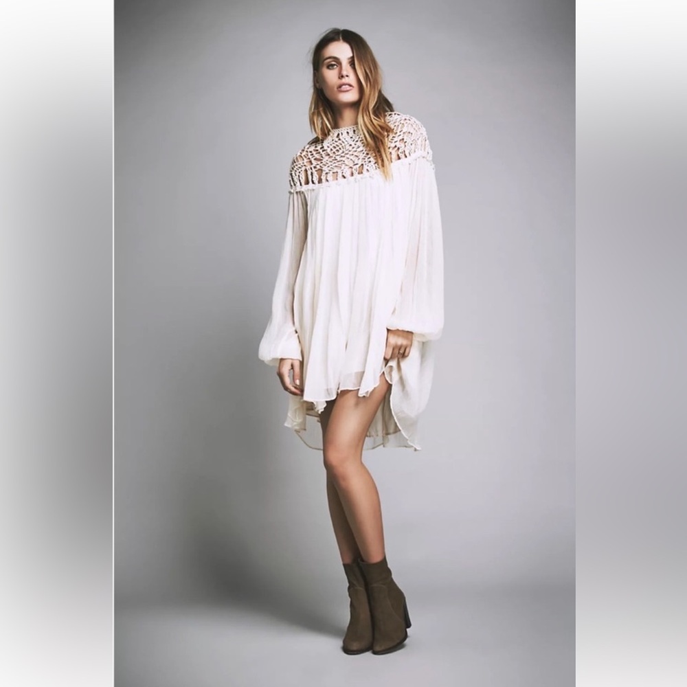 Free People Macrame Mini Dress